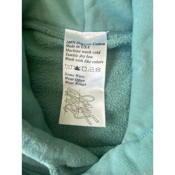 Some Ware Logo Embroidered Hoodie Organic Loopback Cotton Zen Green Size Large - Picture 5 of 13
